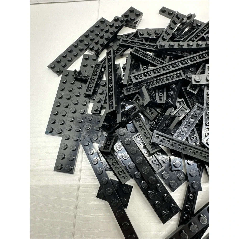 Lego Parts Plates‎ - Lot Of 150 Black Plates Assorted Sizes